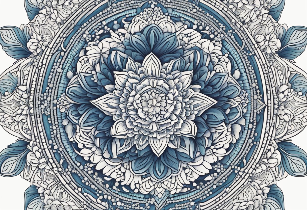 A collection of intricate mandala designs arranged in a sleeve pattern, varying in size and complexity