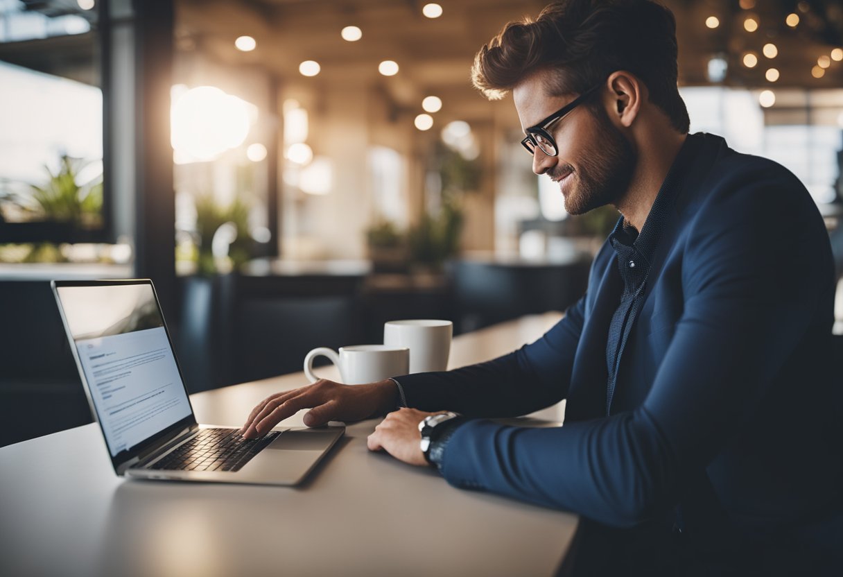 A person using a laptop to browse realestate co nz