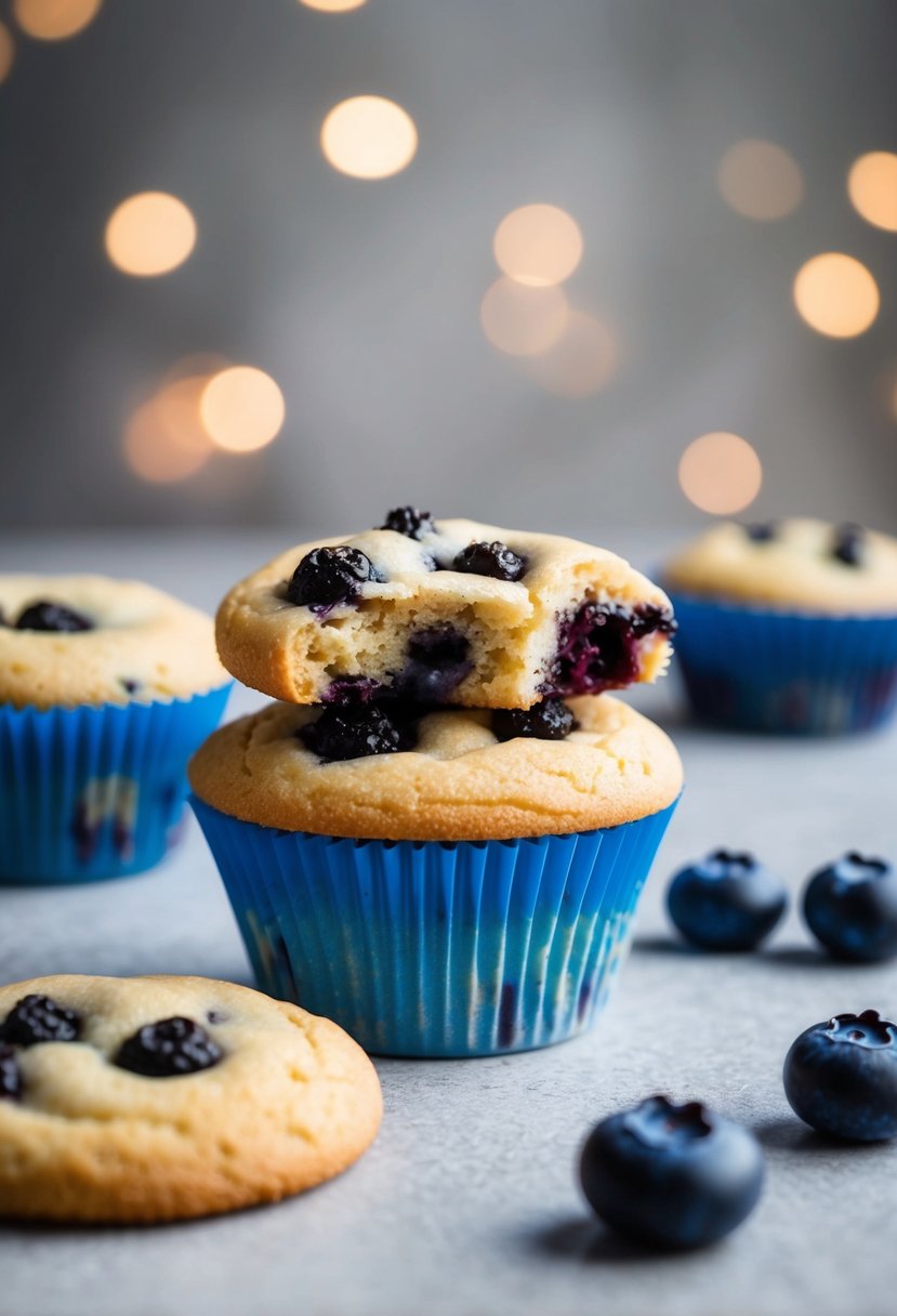 A blueberry muffin cookie magically transforms from muffin mix ingredients