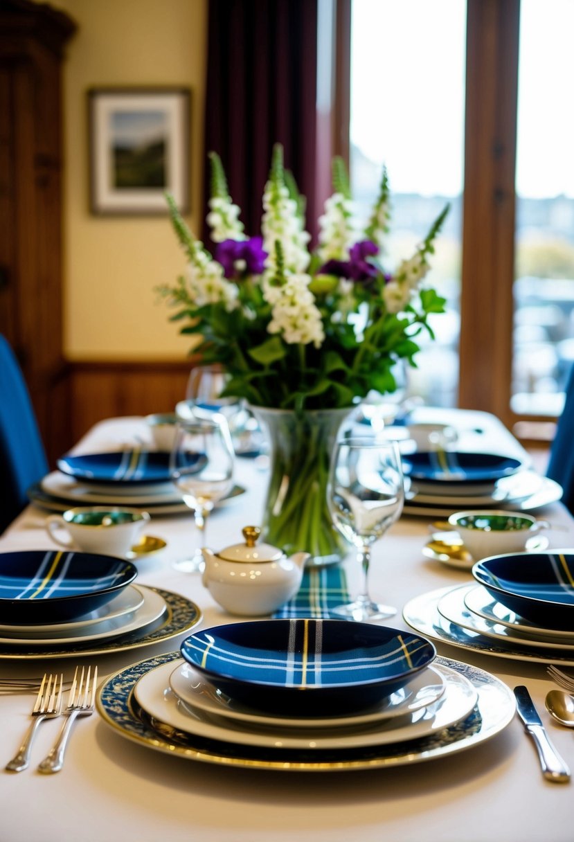 A table set with traditional Scottish dishes for St. Andrew's Day