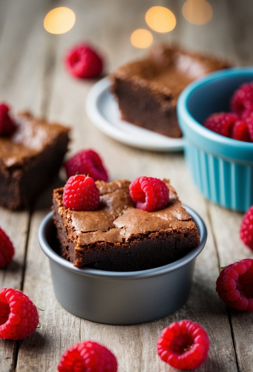 A mini brownie pan filled with raspberry cheesecake brownies, ready to be served