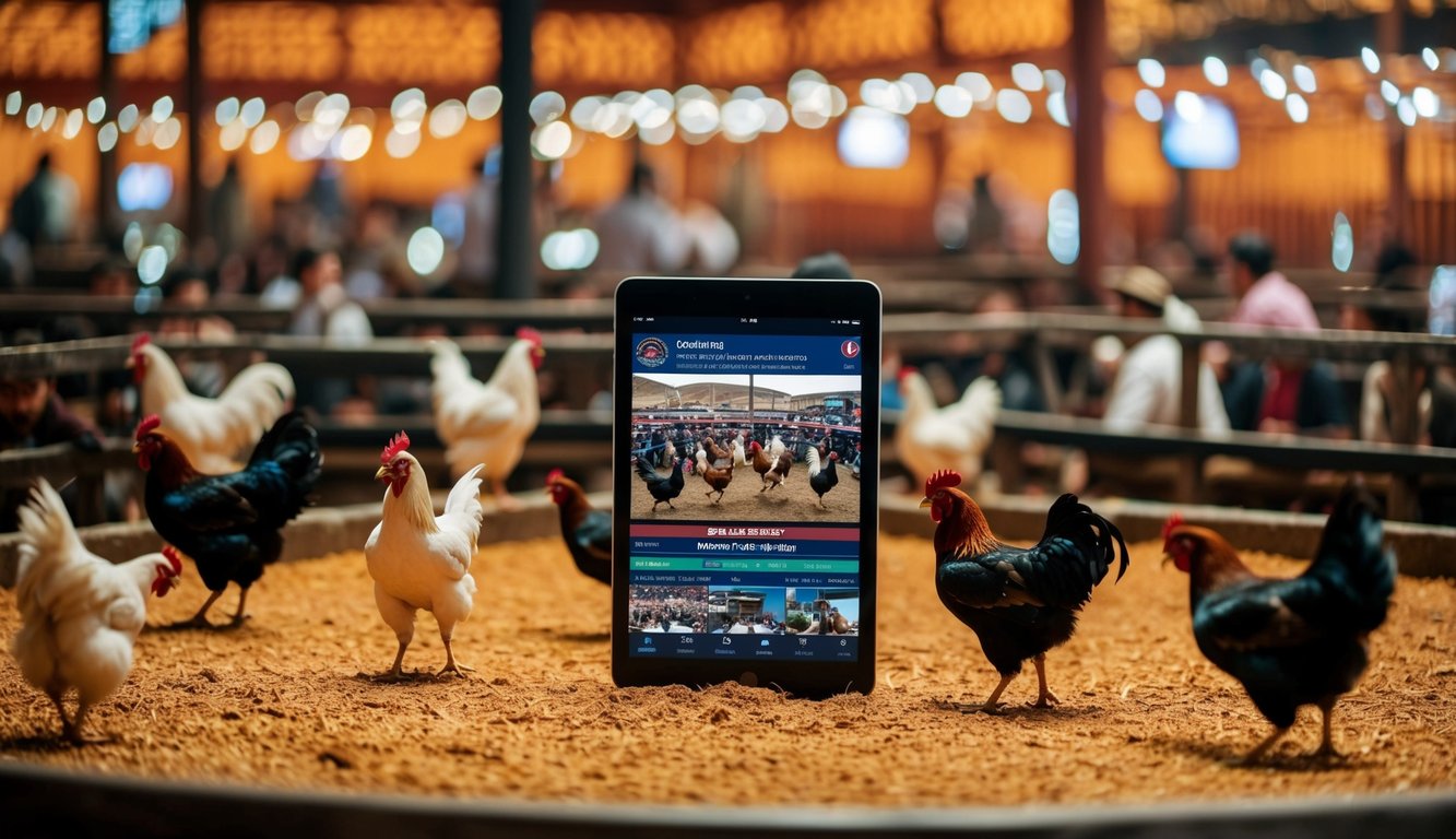 Sebuah platform sabung ayam yang ramai dengan siaran langsung untuk pemantauan waktu nyata