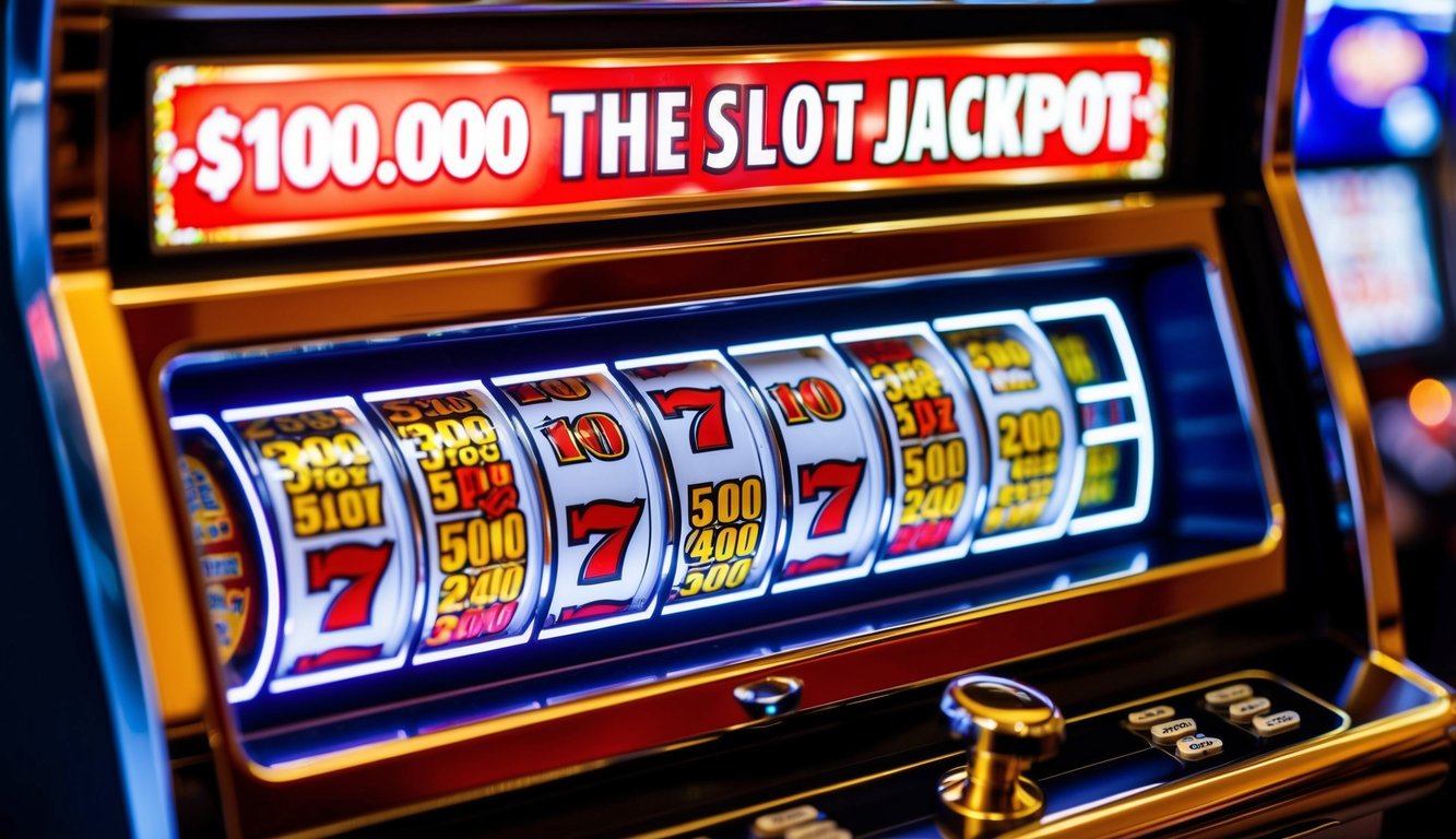 Sebuah mesin slot yang menampilkan jackpot terbesar