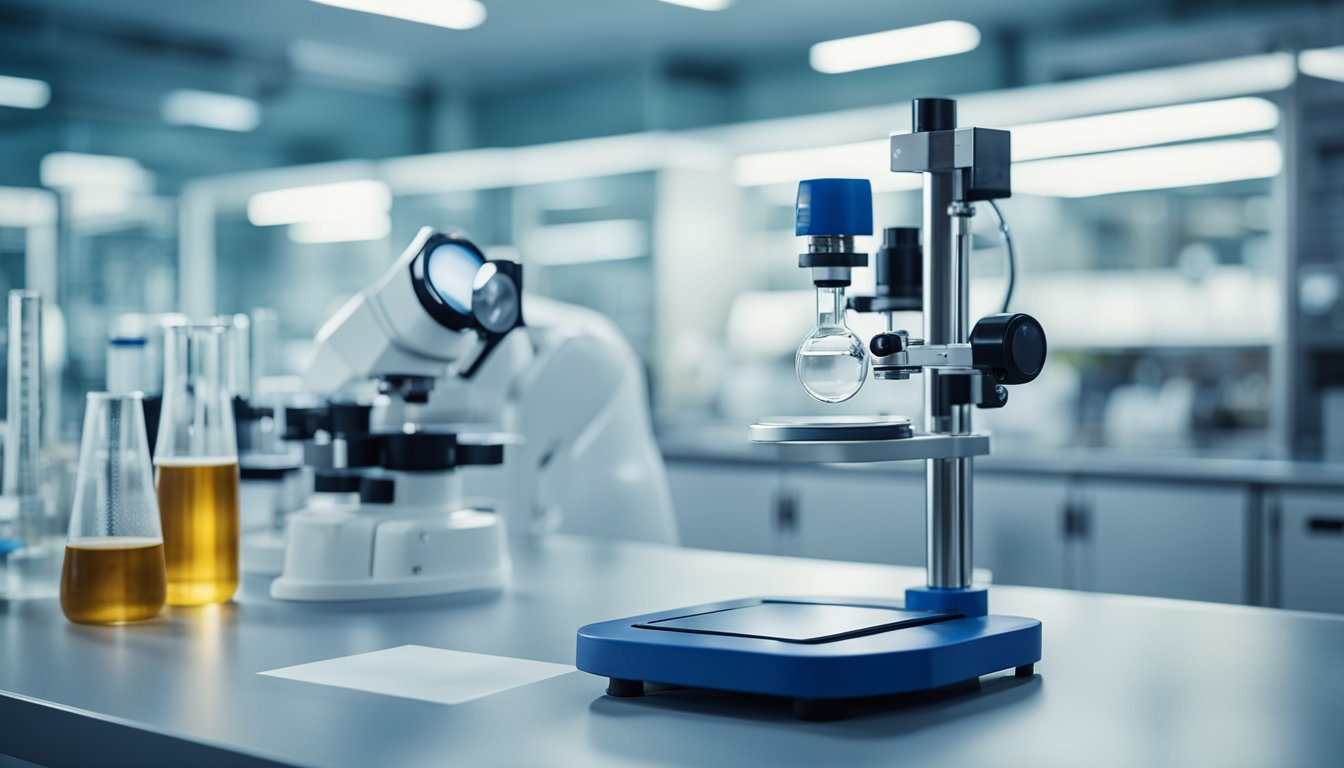 A laboratory setting with scientific equipment and documentation, representing the legal status of Nicotinamide Riboside Hydrogen Malate within global regulatory frameworks