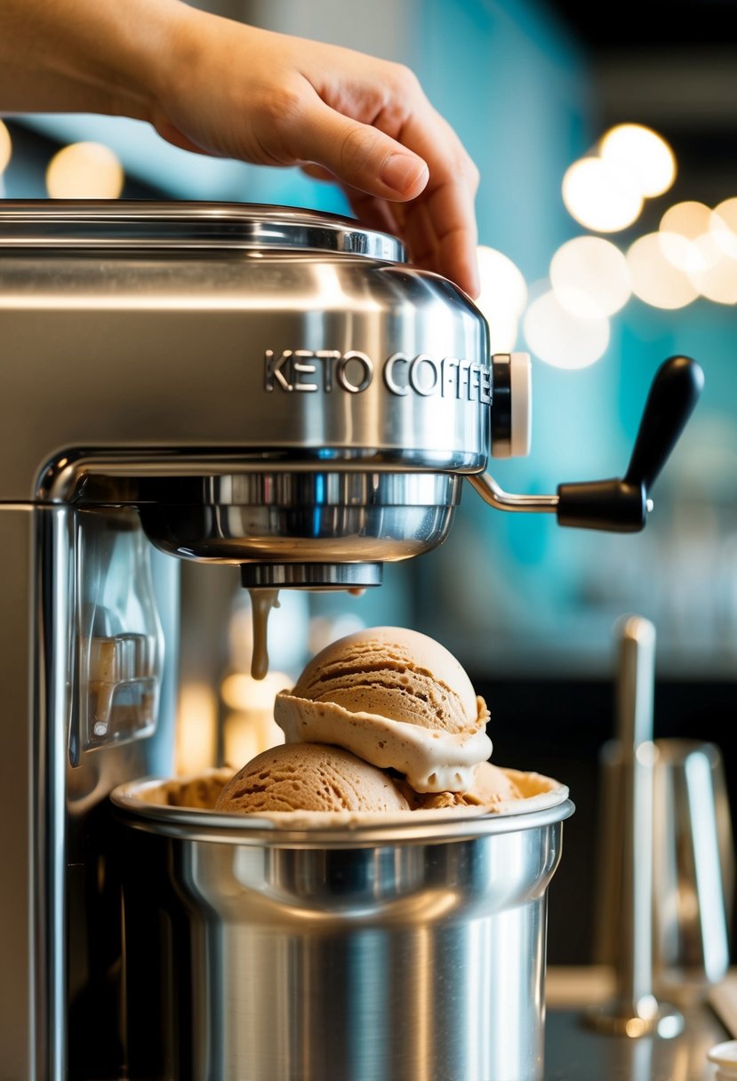 A keto coffee ice cream machine whips up a mocha cappuccino delight