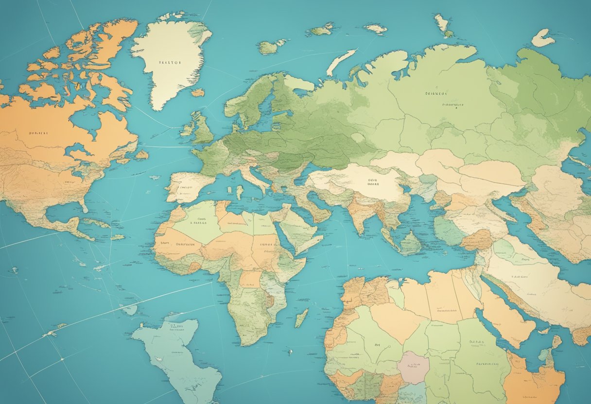 A world map with a pinpoint marking the location of the owner of 1xBet