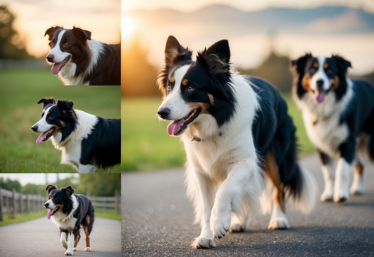 A border collie, in various stages of age, engaging in exercise, and going to the bathroom multiple times a day