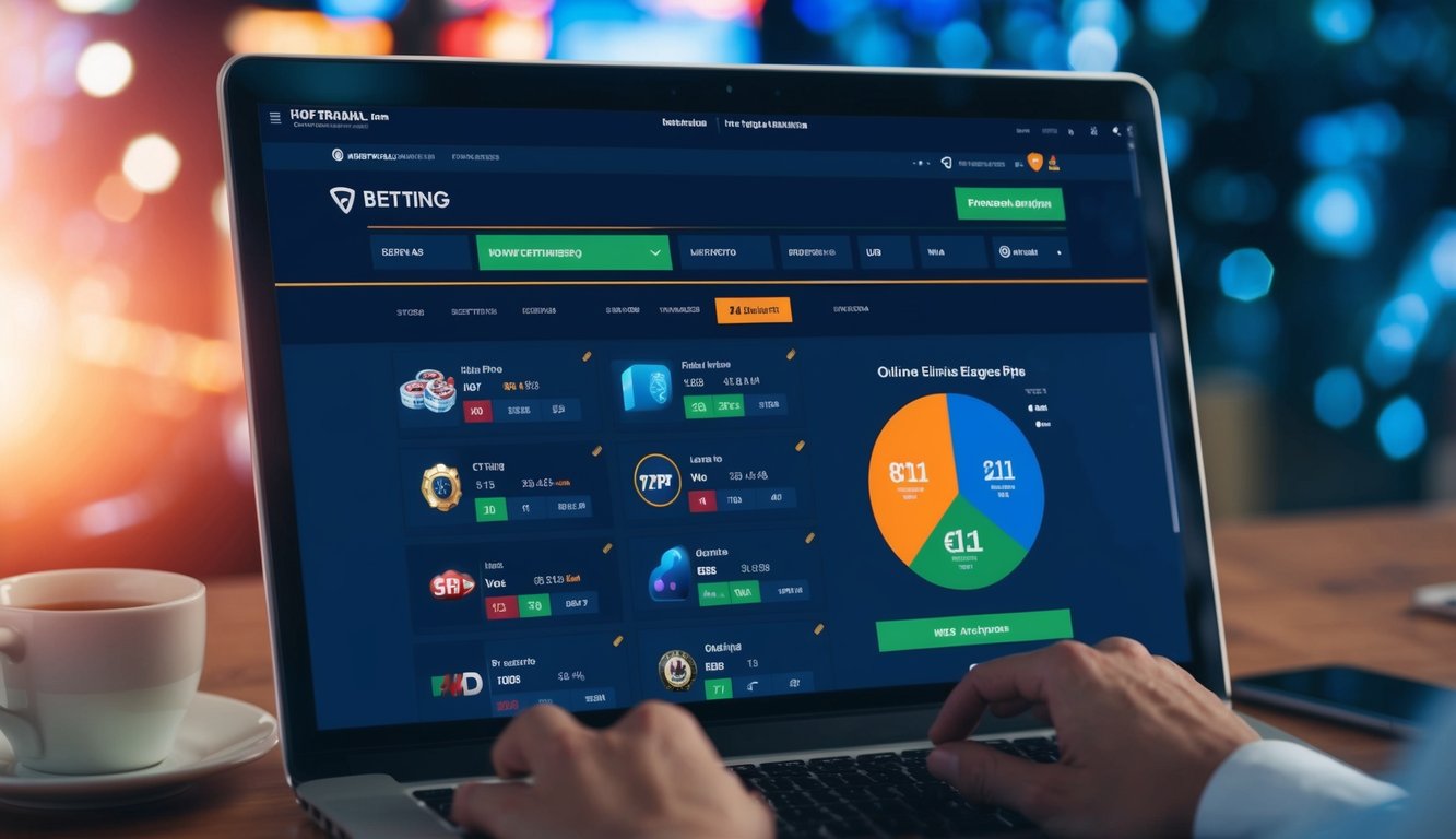 Sebuah platform taruhan online yang vibrant dengan antarmuka yang ramping dan grafik yang menarik