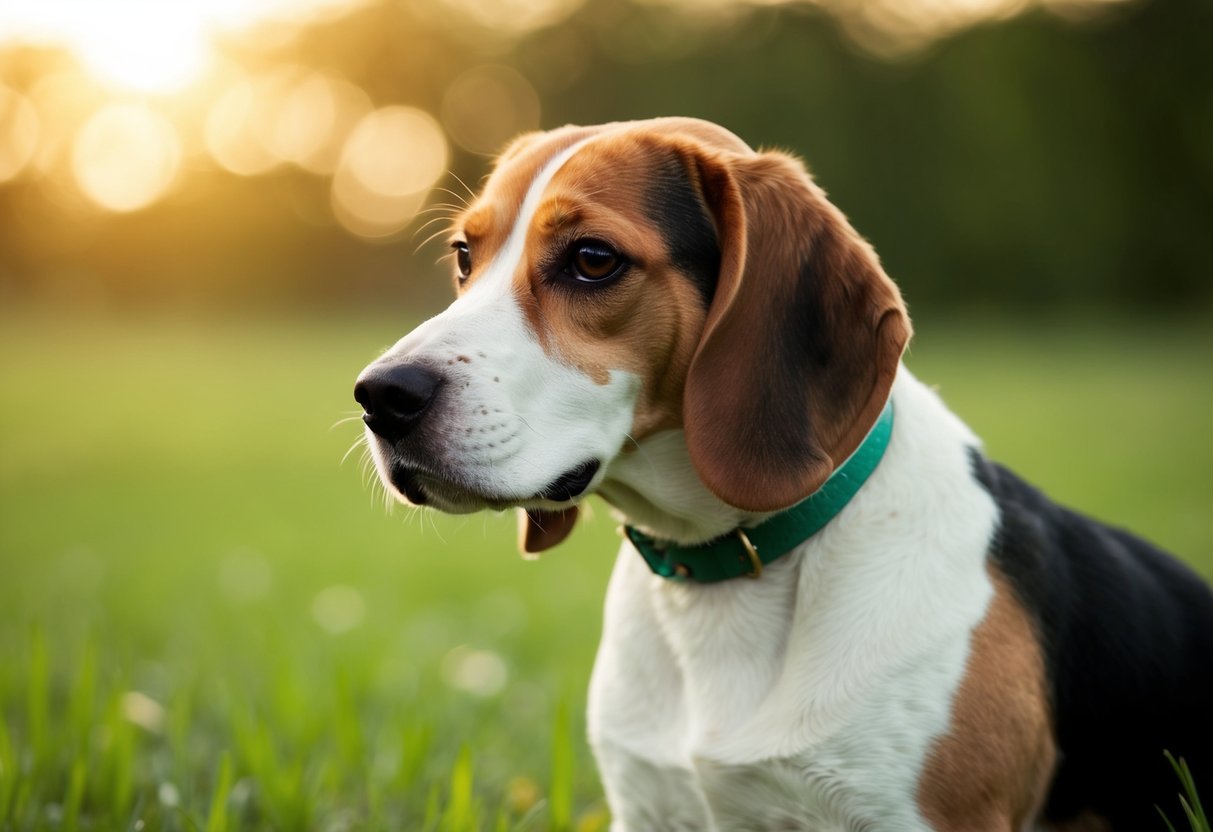 A beagle with excessive urination and thirst, accompanied by weight loss and weakness, indicative of Fanconi syndrome