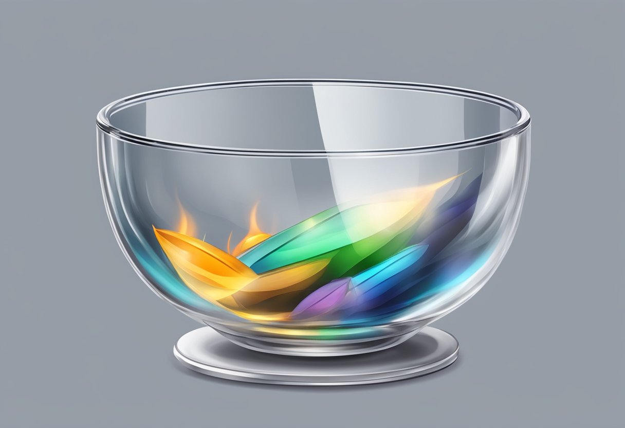 A hand-held, transparent glass bowl with a built-in lighter at the bottom