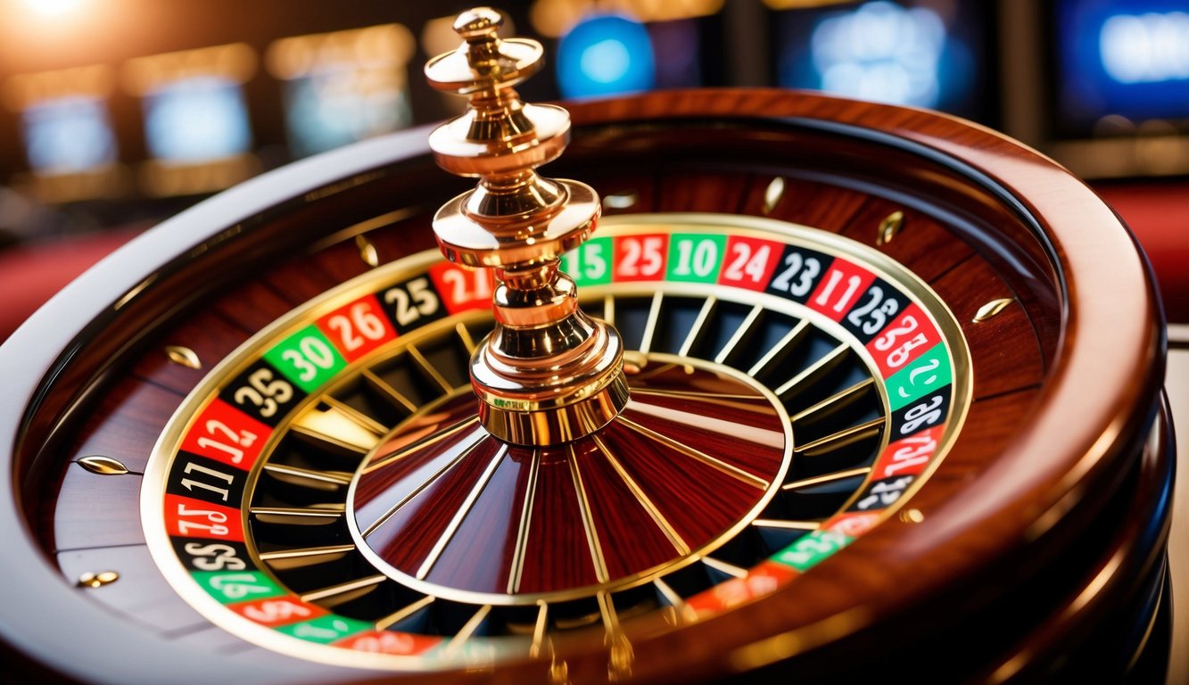 Roda roulette digital berputar dengan persentase RTP tinggi yang ditampilkan