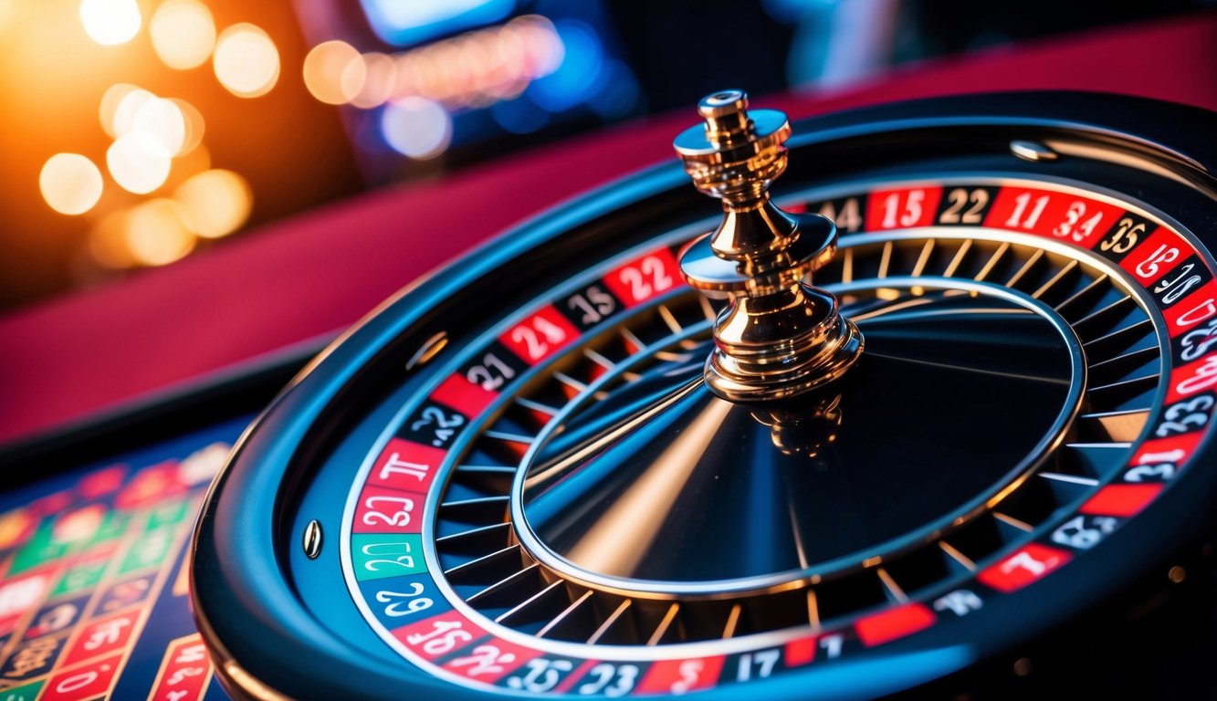 Roda roulette online berwarna-warni berputar di platform kasino digital