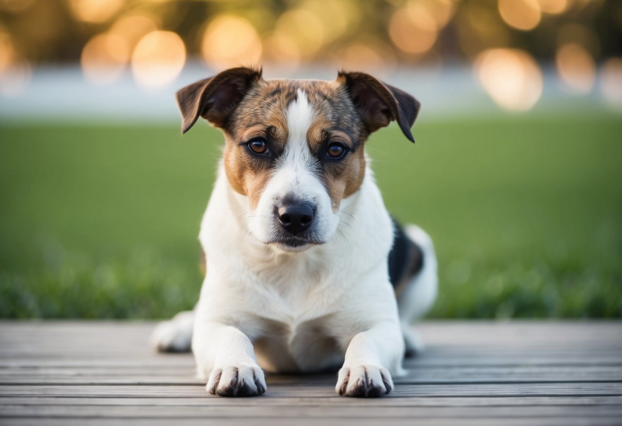 A border terrier sits with a pouting expression, ears drooping, and a slight frown on its face, appearing to sulk