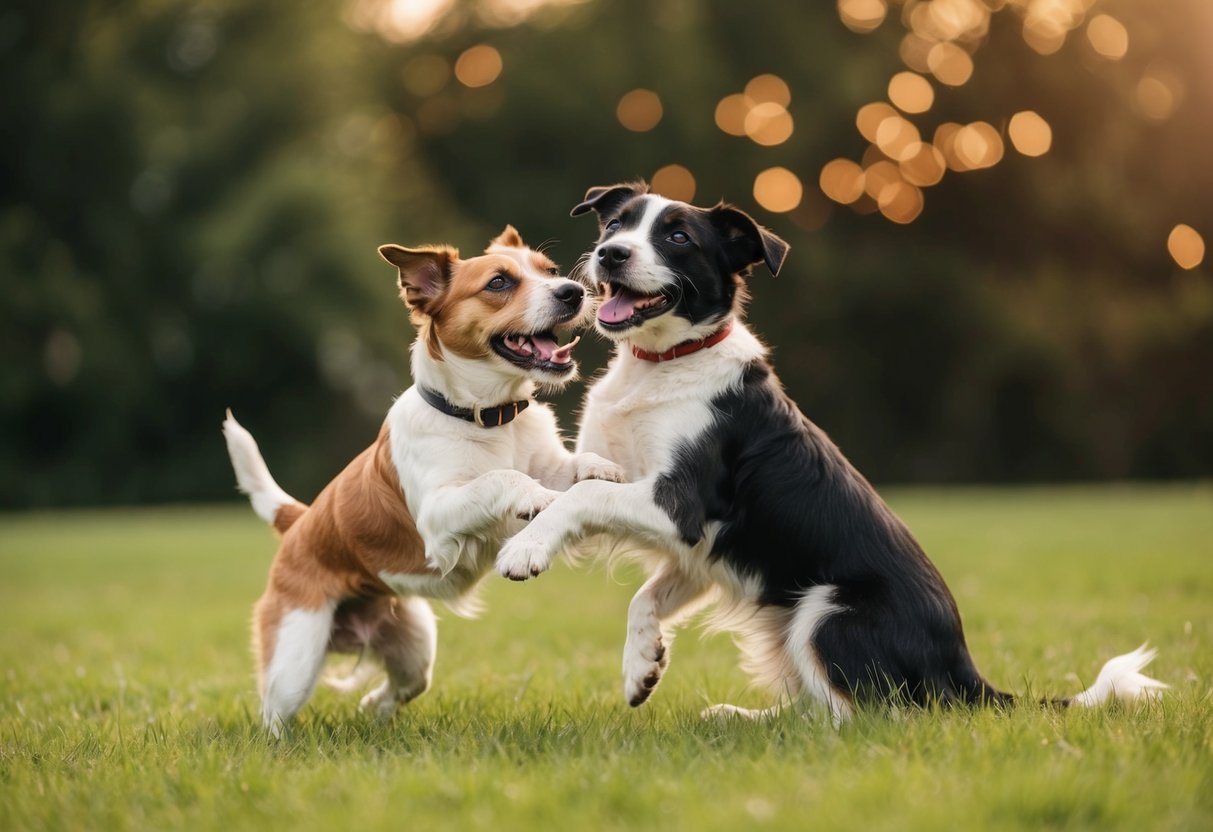 A Border Terrier happily playing with its owner, showing affection and loyalty
