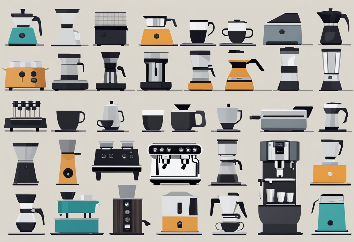 A sleek lineup of top espresso machine brands on a modern kitchen counter