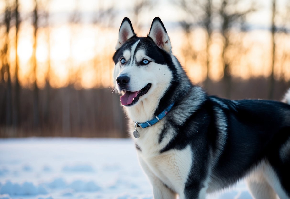 An Alaskan husky stands taller and more robust than a Siberian husky, with a thicker coat and larger build