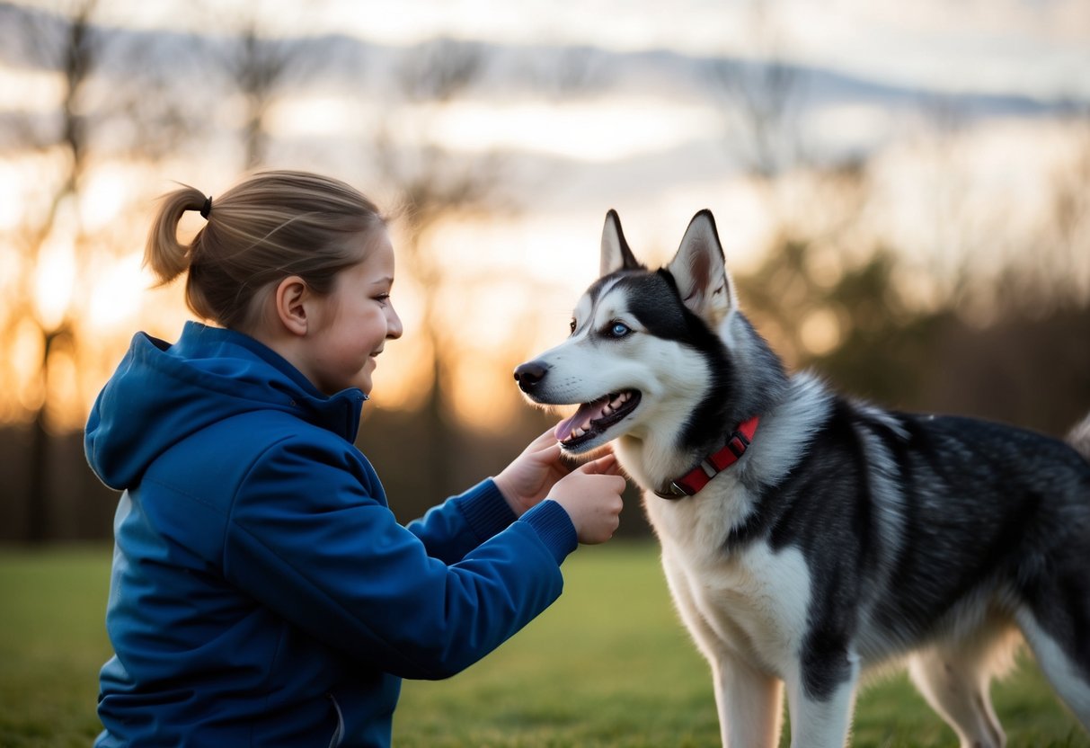 A husky mix eagerly learns commands, then playfully ignores them