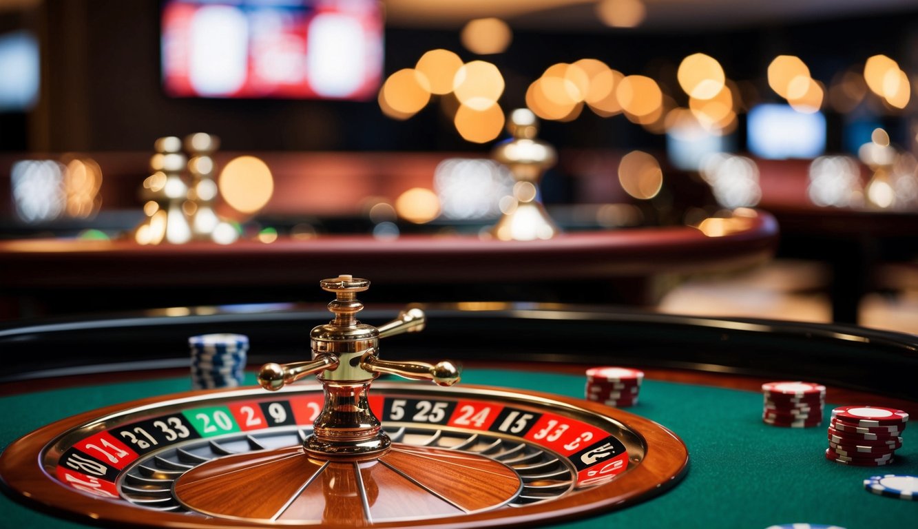 Roda roulette berputar saat chip diletakkan di atas meja