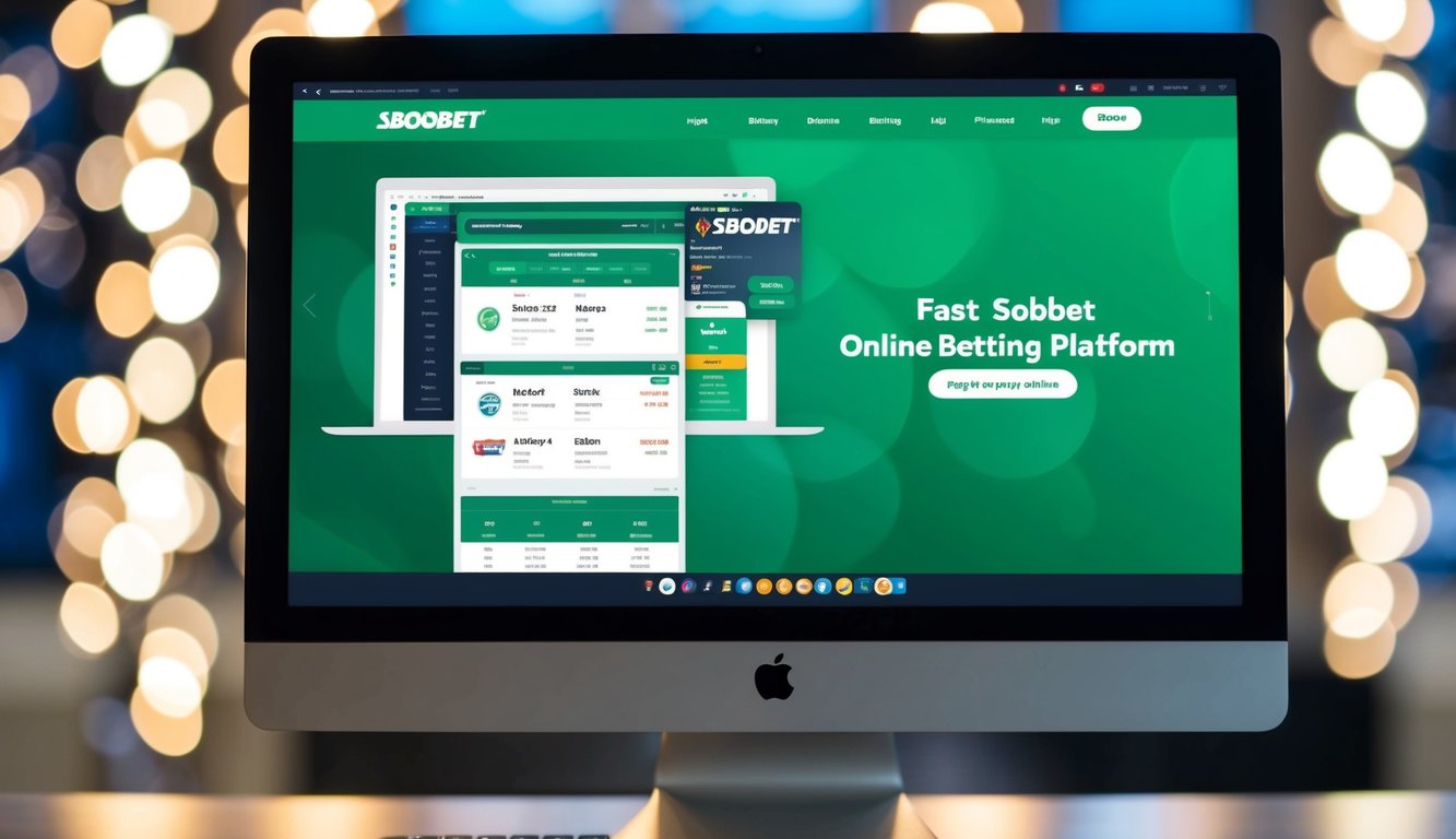 Sebuah layar komputer yang menampilkan platform taruhan online SBOBET dengan opsi pembayaran cepat