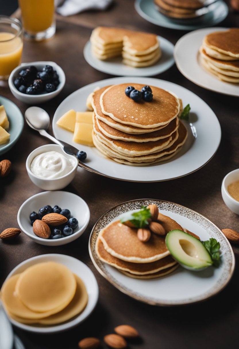 A plate of almond flour pancakes surrounded by 15 keto-friendly food options at the Opera House