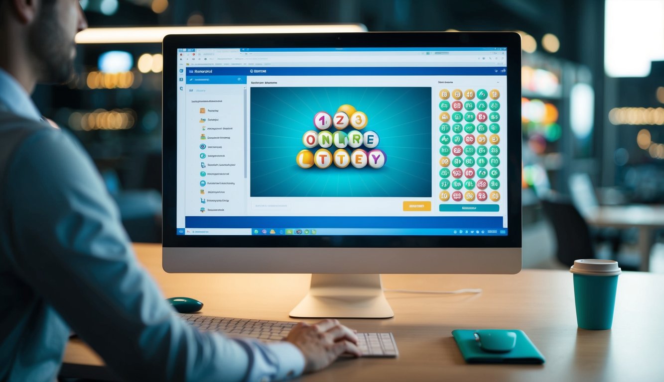 Sebuah komputer modern dengan koneksi internet berkecepatan tinggi untuk mengakses permainan lotere online terbaru