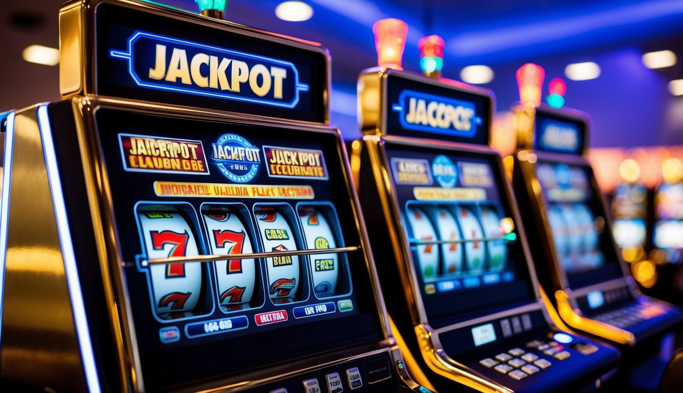 Mesin slot online modern dengan jackpot besar yang ditampilkan di layar