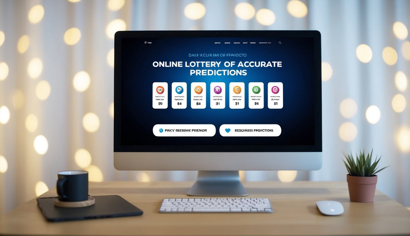 Sebuah layar komputer menampilkan situs web lotere online dengan prediksi akurat harian