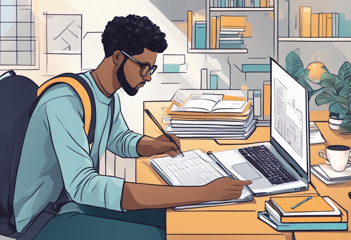 A student using Notebook LM to organize notes, create study guides, and generate AI-powered summaries for their classes in 2025