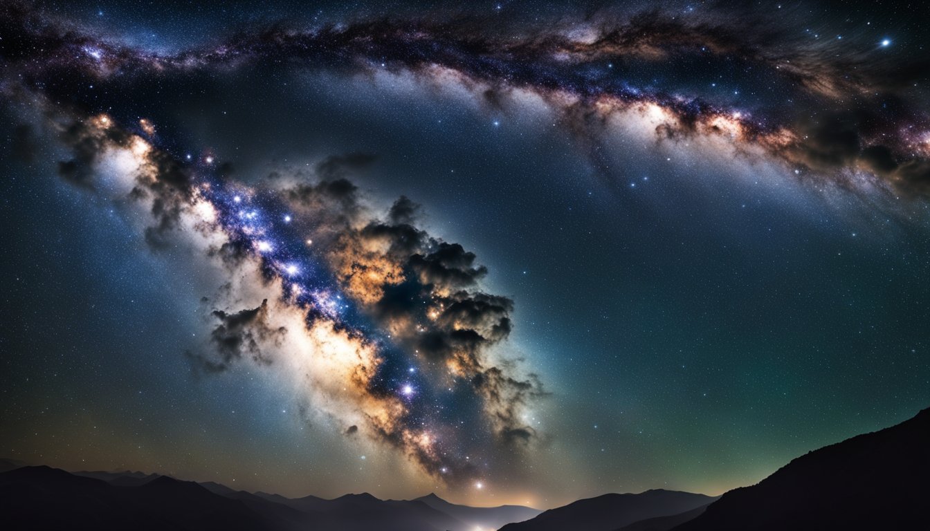 The Milky Way galaxy spins and swirls, with stars and nebulae evolving and shifting over millions of years