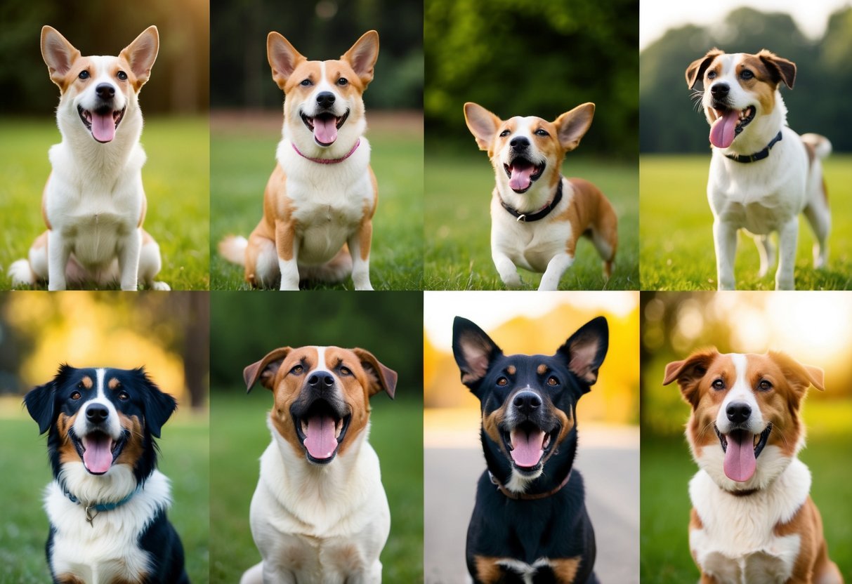 A variety of dogs of different breeds and sizes are shown barking in various situations, such as alert barks, playful barks, and warning barks