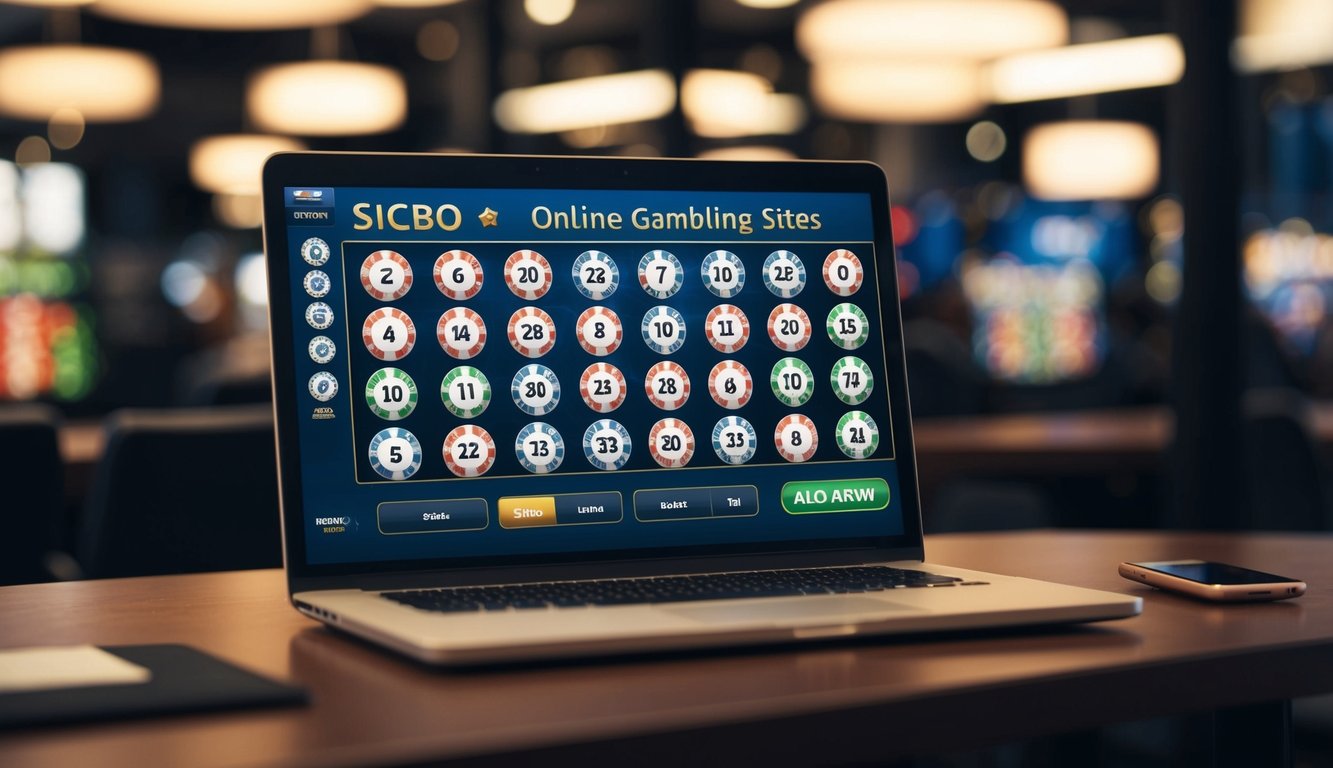 Sebuah layar digital yang menampilkan berbagai situs perjudian sicbo online dengan odds terbaik