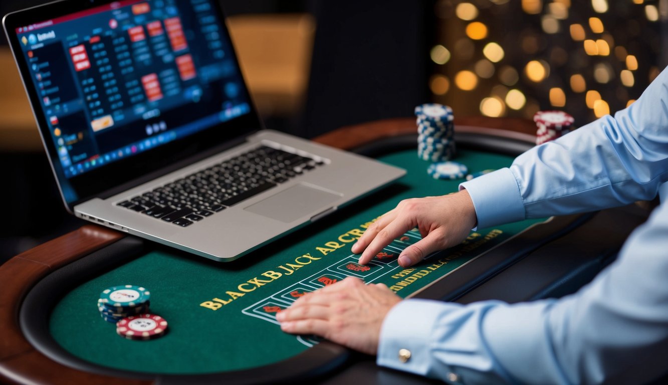 Meja blackjack virtual dengan dealer langsung di platform online