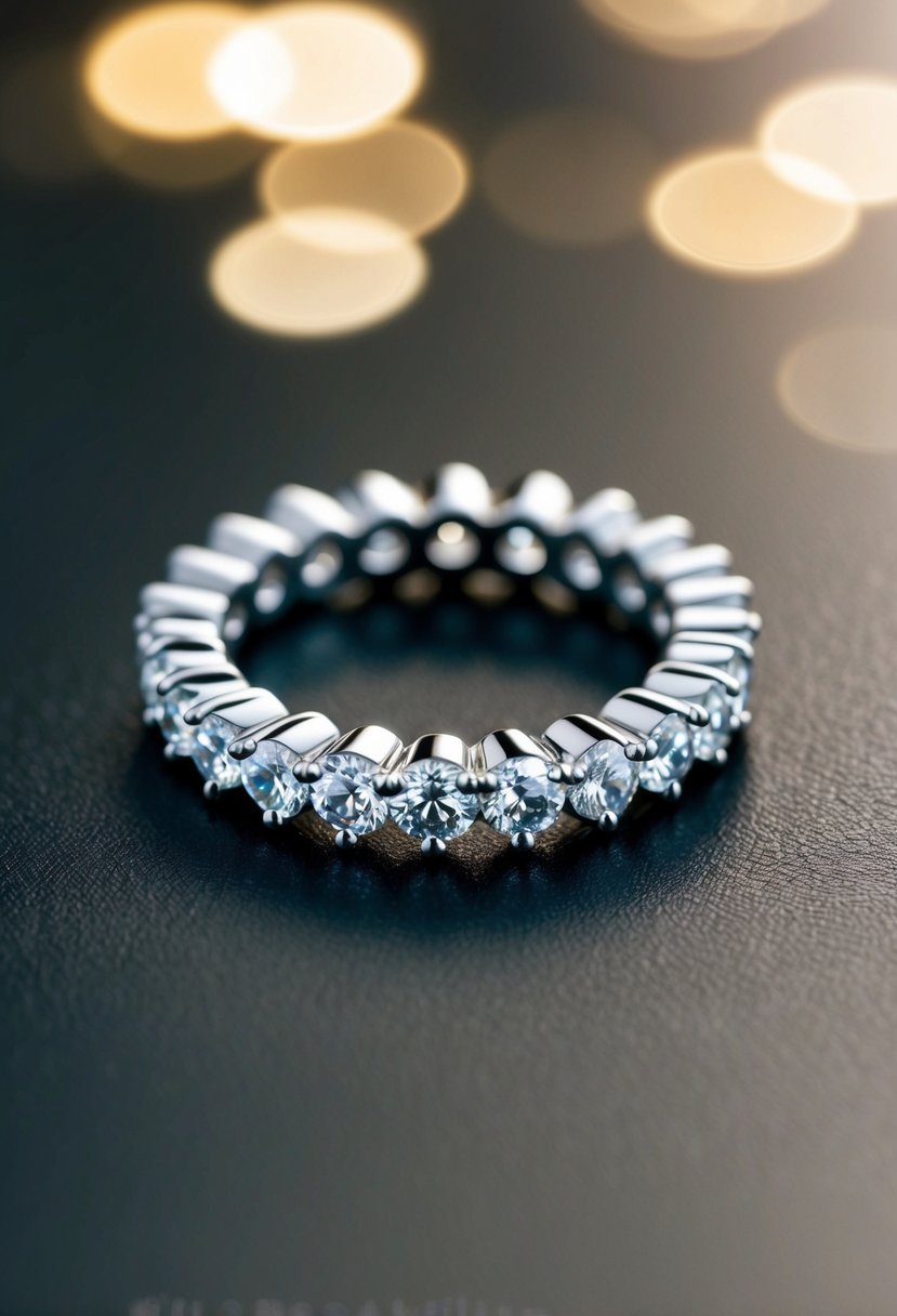 A cluster of small diamonds arranged in a circular pattern, catching the light and creating a unique sparkle aesthetic for an engagement ring