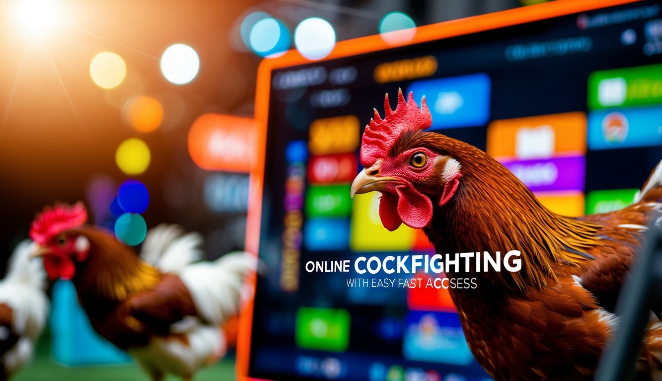 Sebuah platform sabung ayam online yang berwarna-warni dan hidup dengan akses yang mudah dan cepat