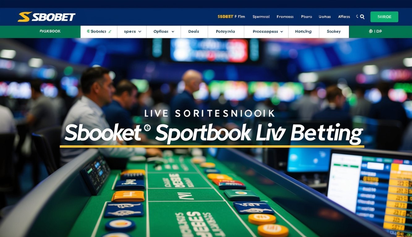 Sebuah sportsbook yang ramai dengan opsi taruhan langsung di situs resmi Sbobet