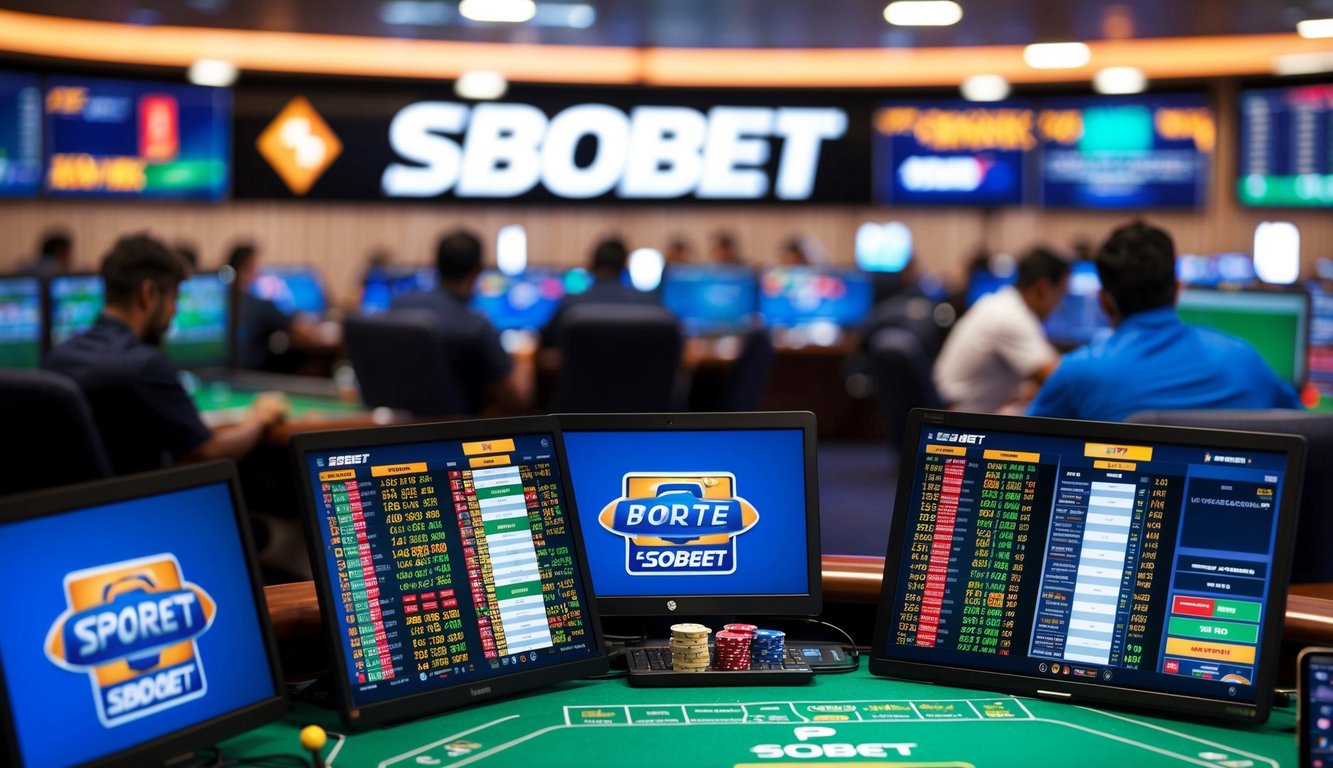 Sebuah sportsbook yang ramai dengan taruhan langsung di situs resmi Sbobet