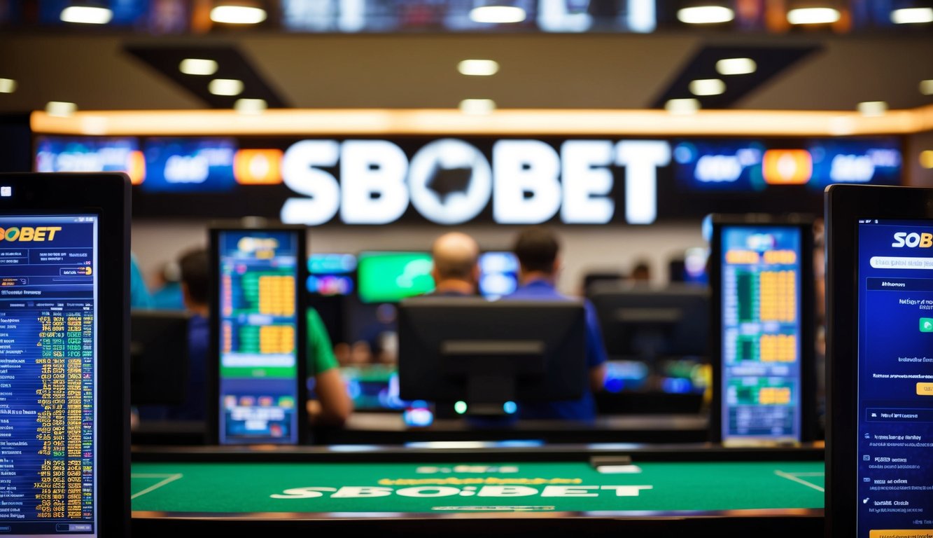 Sebuah sportsbook yang ramai dengan taruhan langsung di situs resmi Sbobet