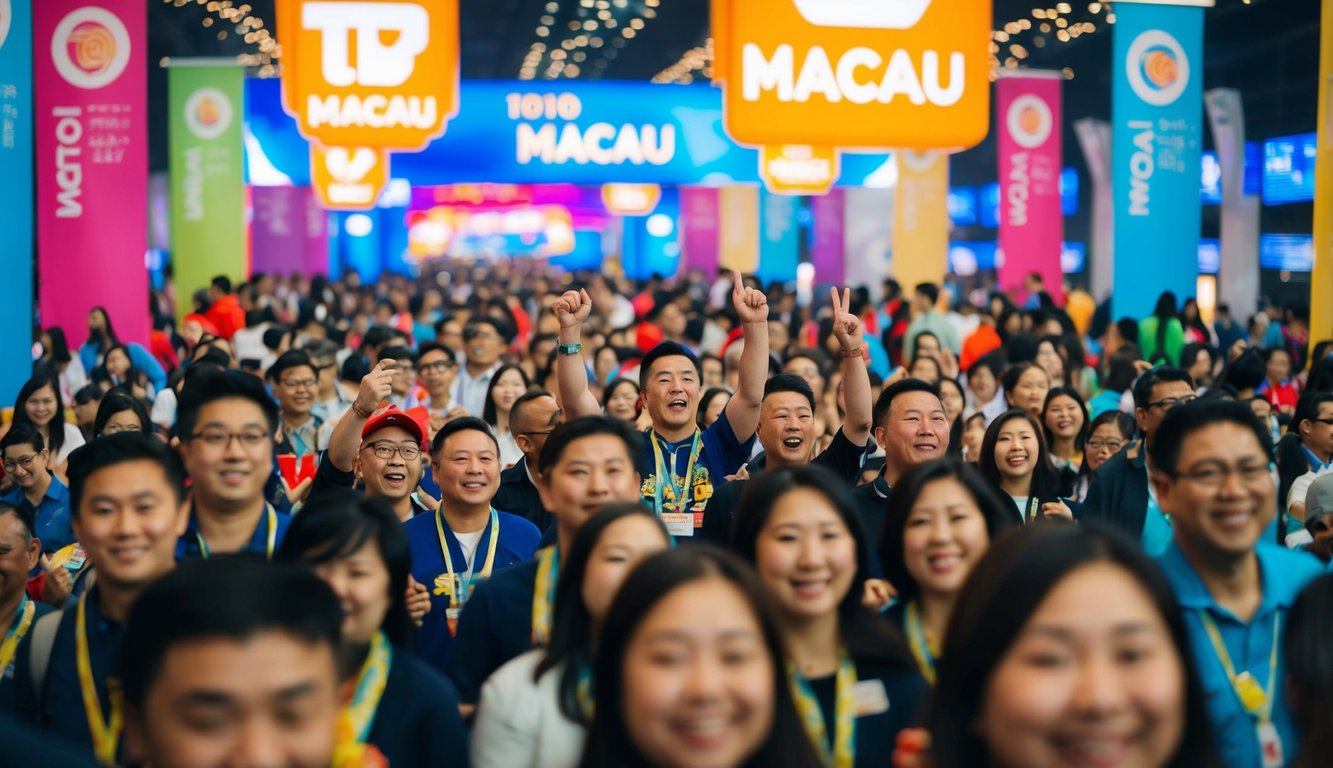 Acara Toto Macau yang ramai dan meriah dengan spanduk berwarna-warni dan peserta yang antusias