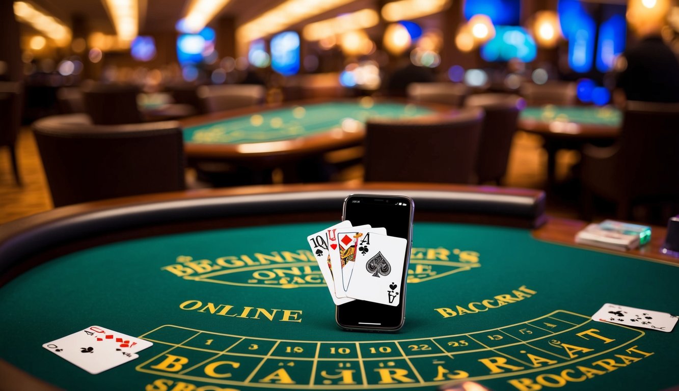 Panduan pemula untuk Baccarat online, dengan meja virtual, kartu, dan komputer atau smartphone