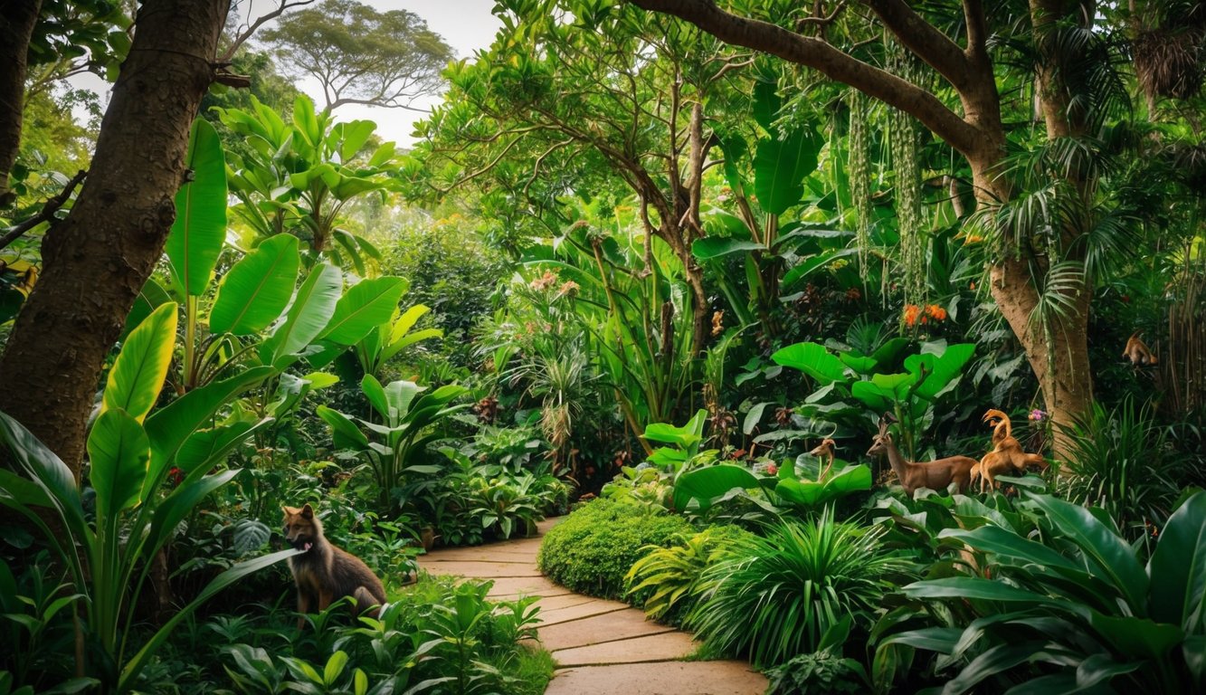 Habitat alami yang subur dengan flora dan fauna yang beragam, termasuk pohon, tanaman, hewan, dan serangga