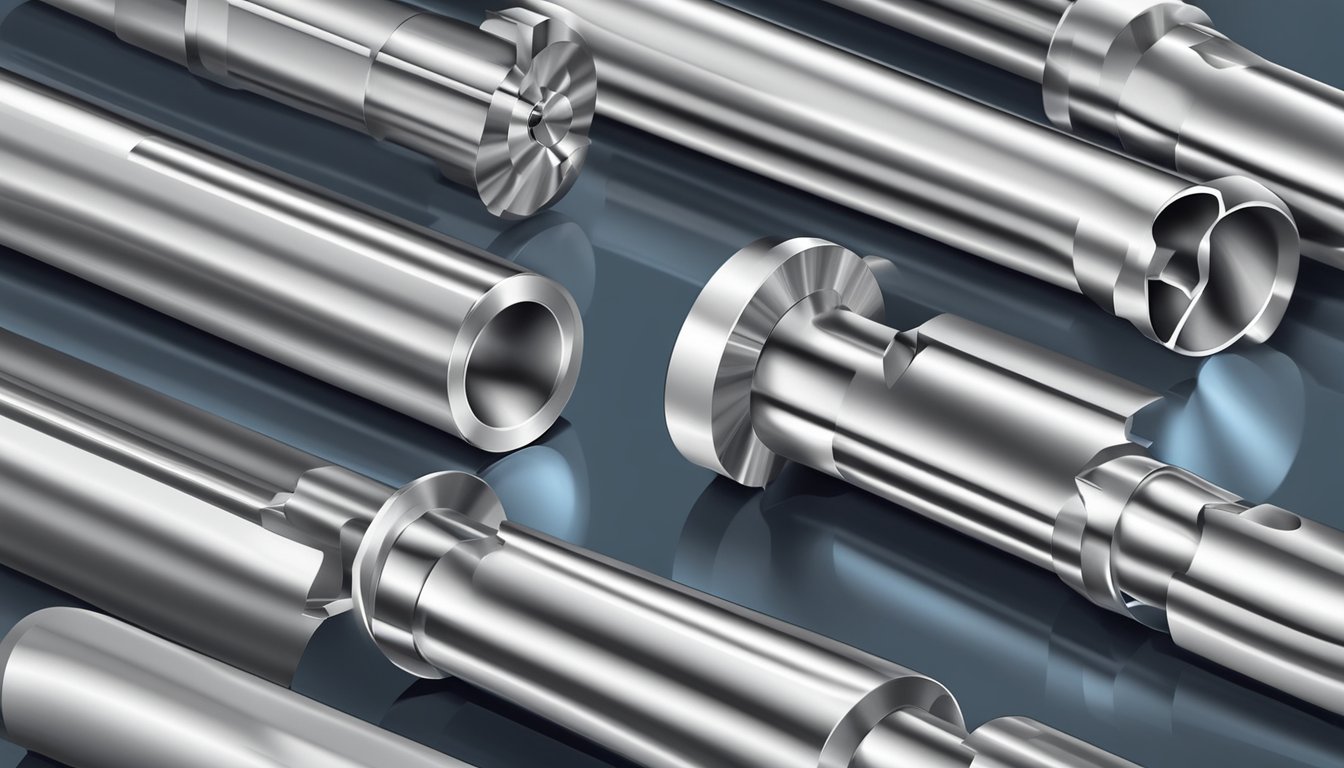 A precision end mill cuts through aluminum, creating smooth and precise finishing on the metal surface