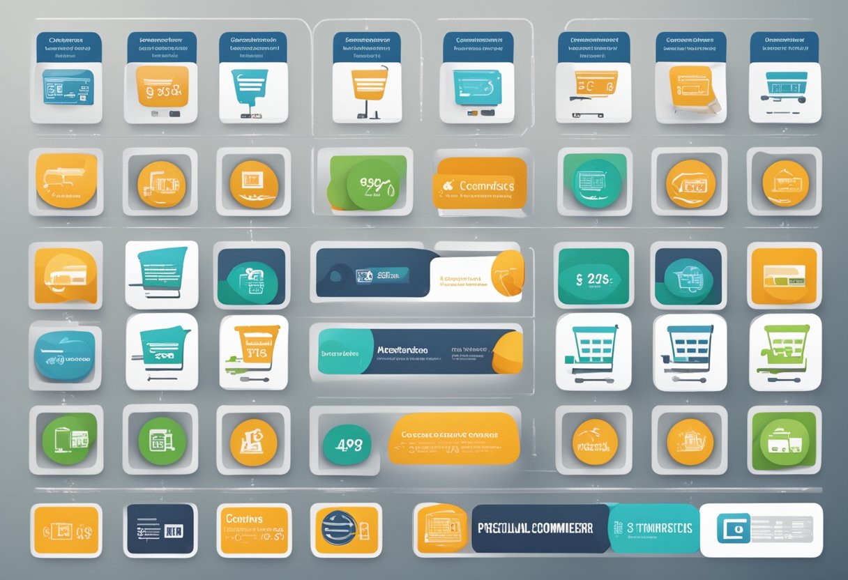 Un tableau comparatif montrant divers fournisseurs d'hébergement e-commerce spécialisés avec différents critères de sélection