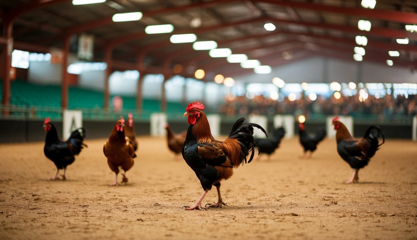 Sebuah arena sabung ayam yang ramai dengan layanan pelanggan 24 jam