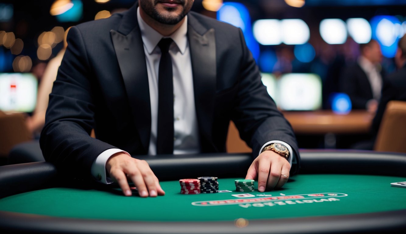 Seorang dealer poker profesional dan interaktif di situs web berlisensi