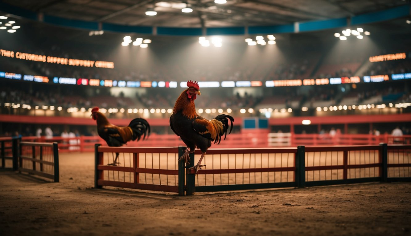 Arena sabung ayam yang ramai dengan pusat dukungan pelanggan 24/7