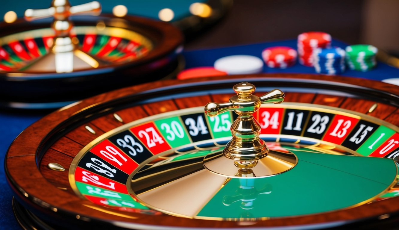 Sebuah platform roulette online yang berwarna-warni dengan taruhan langsung interaktif