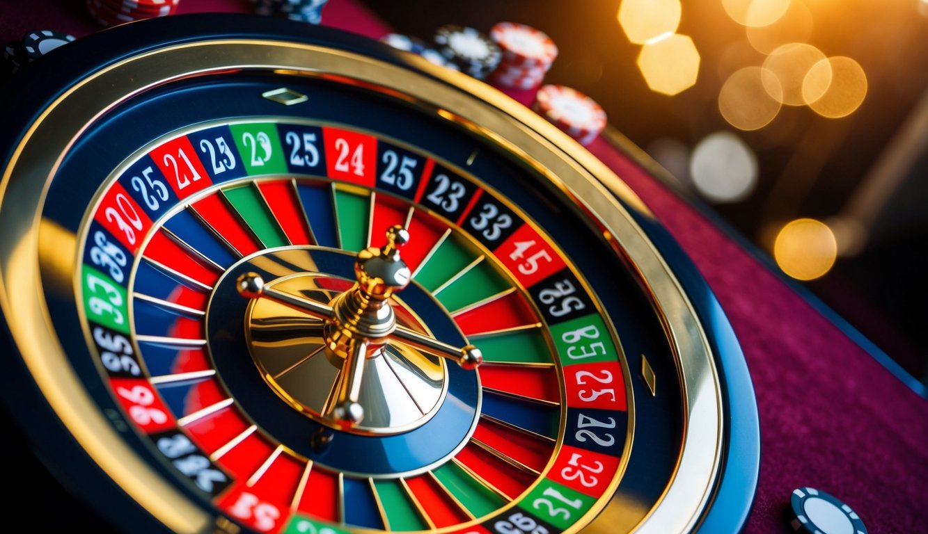 Roda roulette berwarna-warni dengan peluang menang tinggi di sebuah situs web