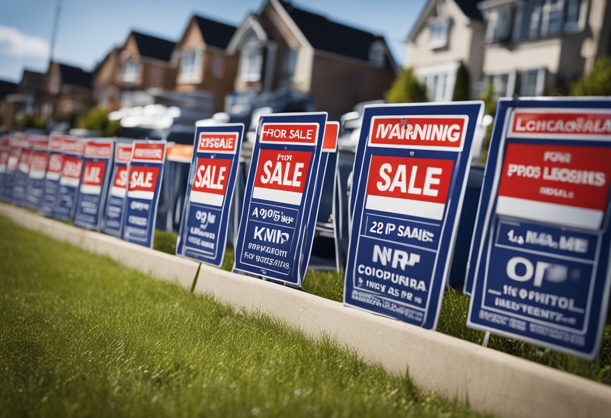 A row of "For Sale" signs line the street as large corporate landlords unload their properties, warning small investors of the market shift