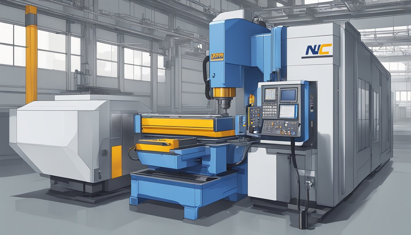 A CNC machine precisely cuts cast iron with carbide inserts, producing long, continuous metal shavings. Coolant sprays from nozzles to reduce heat and prolong tool life