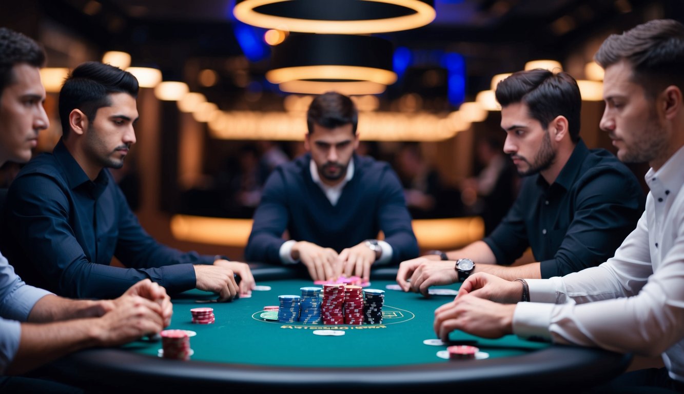 Turnamen poker online: pemain di meja virtual, kartu dan chip, konsentrasi yang intens